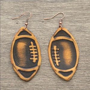 LAST PAIR!! Leather football earrings